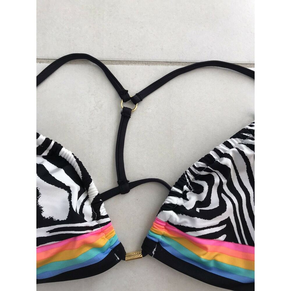 Sunshine 79 Psychedelic Zebra Triangle Top String Bikini Set - Picture 5 of 12